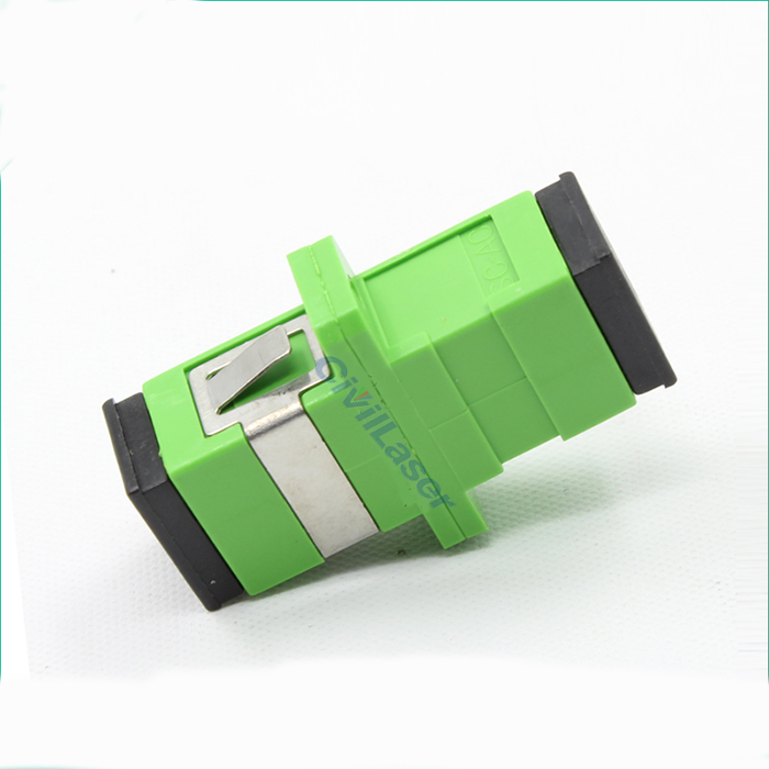 SC APC 光ファイバアダプタ単芯緑色のプラスチック製 フランジ - ウインドウを閉じる